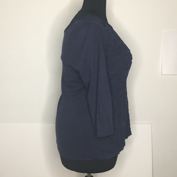 Lucky Brand Blue Shirt 3/4 Length Sleeves Size 1X - Picture 3 of 7